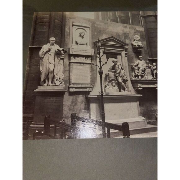 Vintage Westminster Abbey Poet’s Corner Mounted Architecture Photo England - Picture 2 of 4